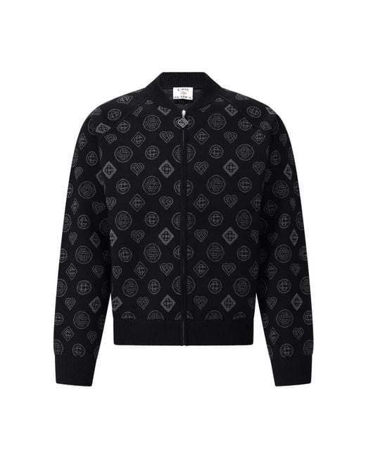 Casablanca Stylische Logo Print Sweatjacke in Blue für Herren