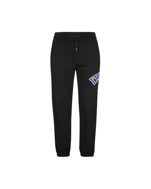 Gcds Broeken ,Zwart ,Katoen Katoenen Track-Pants Front Patch in het Black voor heren