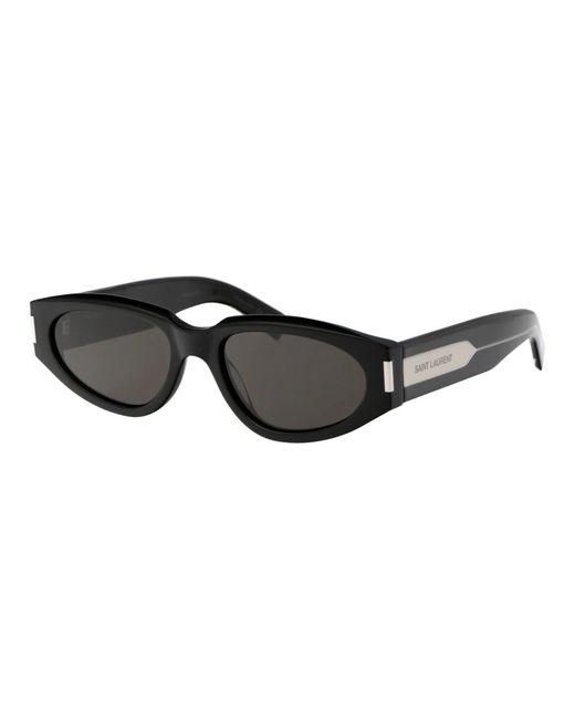 Saint Laurent Black Cateye sonnenbrille mit grauen gläsern