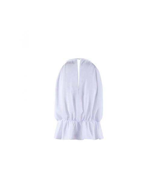 Nenette Blue Sleeveless Tops