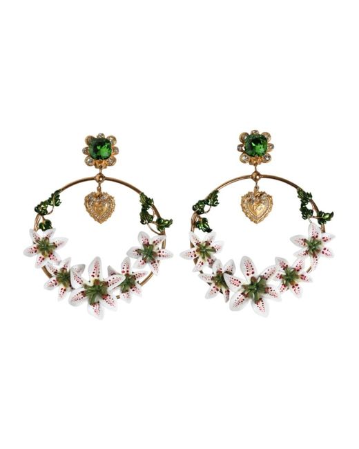 Lily resin devotion orecchini di Dolce & Gabbana in Metallic