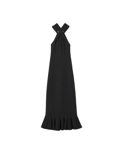 Lanvin Kleedjes ,Zwart ,Zwarte Halternek Jurk Met Zilverkleurige Hardware in het Black
