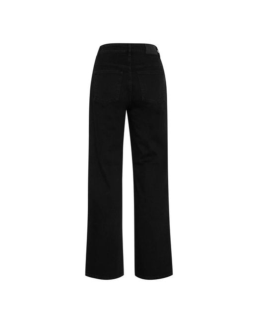 Gestuz Jeans ,Zwart ,Wijde Pijp Donkere Zwarte Jeans in het Black