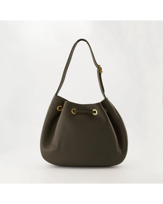 Saint Laurent Paris Vii Small Zwarte Leren Tas in het Black