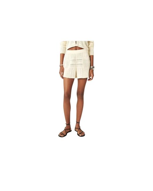 Ba&sh White Organische baumwolle patchwork shorts