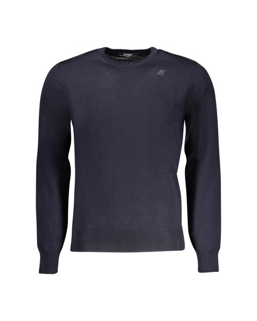 K-Way Blue Round-Neck Knitwear for men
