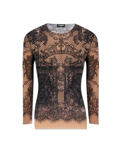 DSquared² Brown Long Sleeve Tops for men