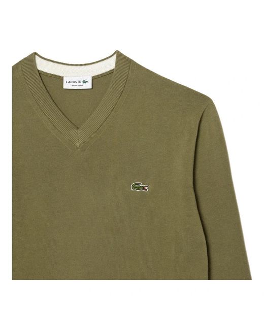 Lacoste Green V-Neck Knitwear for men