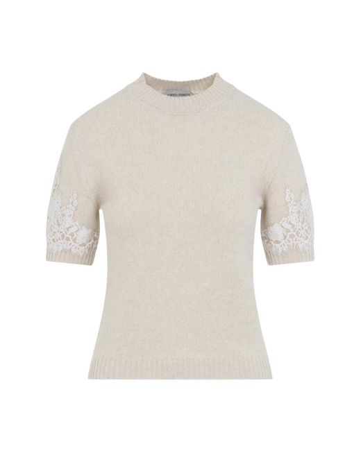 Alberta Ferretti White Round-Neck Knitwear