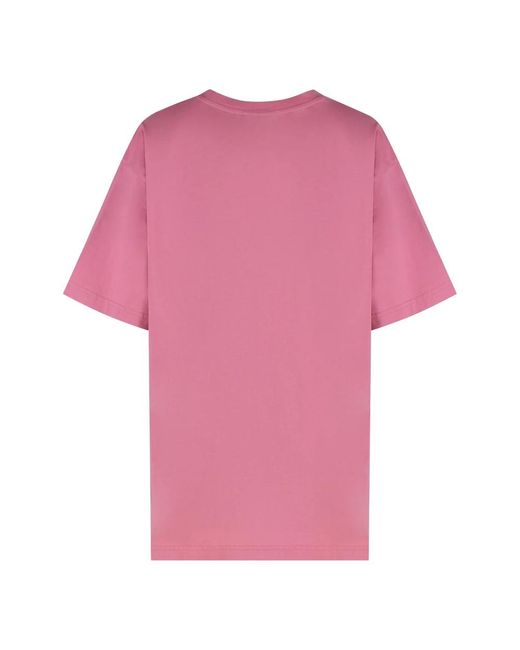 Bluemarble Tops ,Roze ,Katoen Geribbelde Crew-Neck T-Shirt in het Pink voor heren