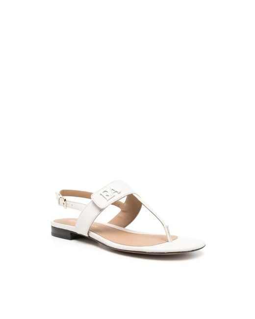 Emporio Armani White Flat Sandals
