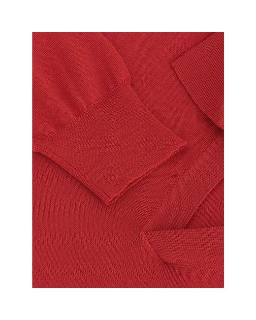 Gran Sasso Langarm polo tennisshirt in Red für Herren