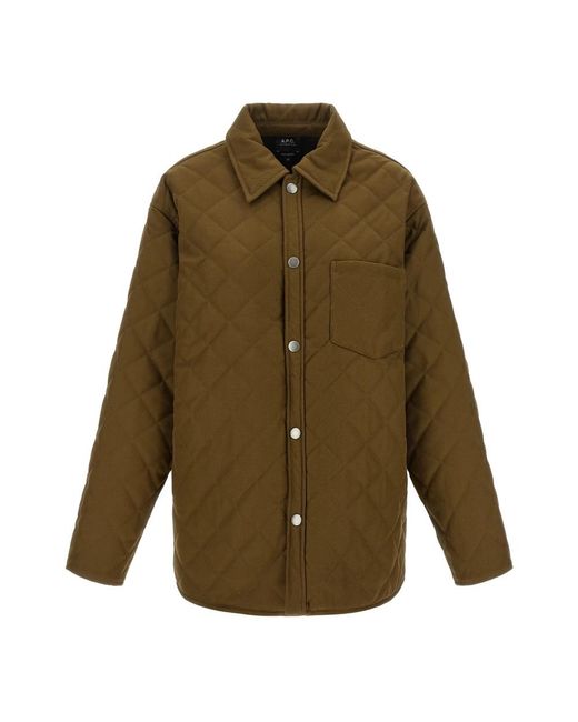 A.P.C. Georges Quilted Jacket in het Green
