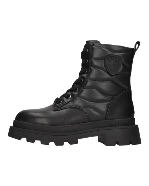 Blauer Black Lace-Up Boots