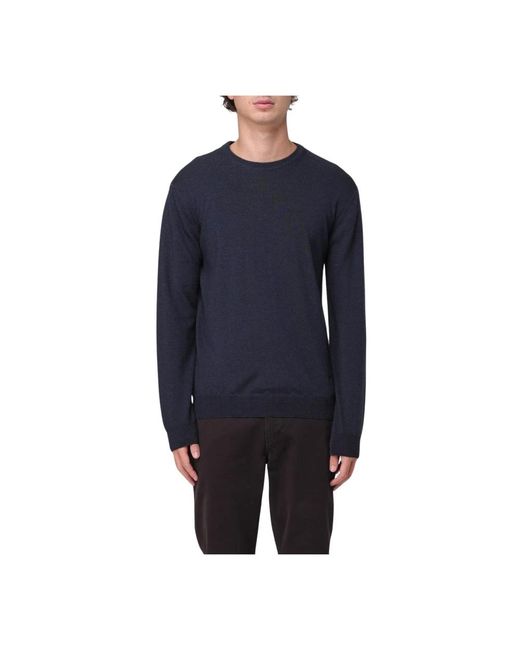 Woolrich Blaues logo pullover,klassische zeitlose wollpullover in Blue für Herren