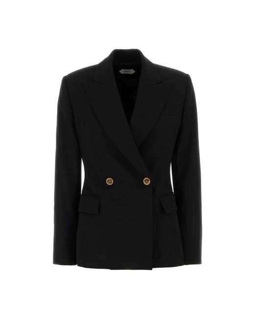 Versace Wool Grain De Poudre Blazer in het Black