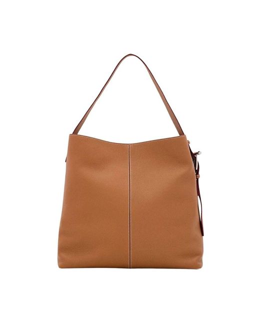 Alexander McQueen Brown Schwarze Leder-Schultertasche Tote