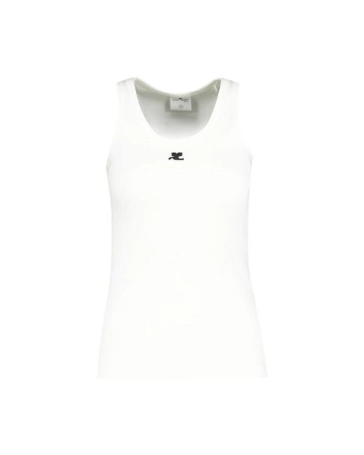 Courreges 90's Rib Tank Top in het White