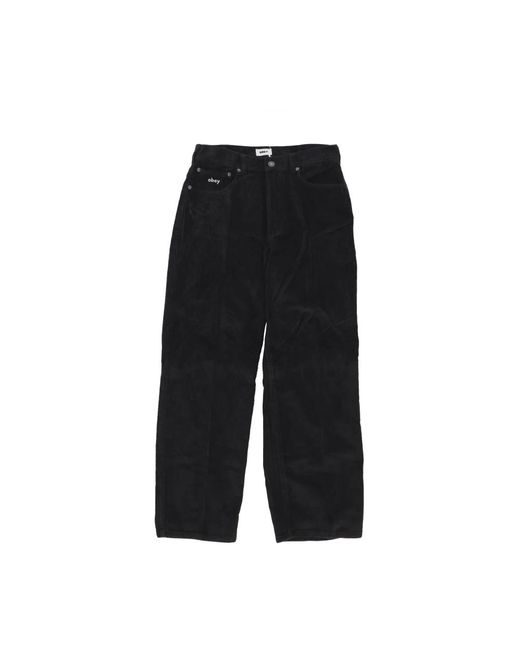 Obey Black Wide Trousers for men