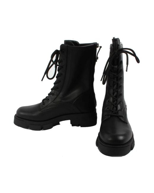 Guess Black Lace-Up Boots