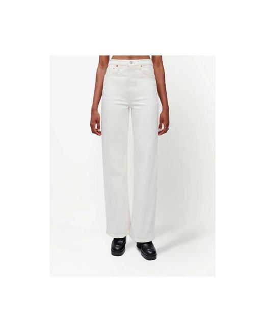 Re/done White Wide Jeans