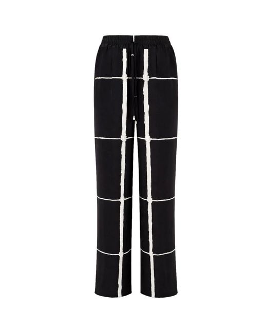 Kiton Black Wide Trousers