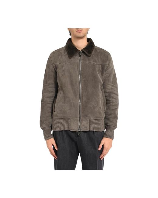 Giorgio Brato Gray Faux Fur & Shearling Jackets for men