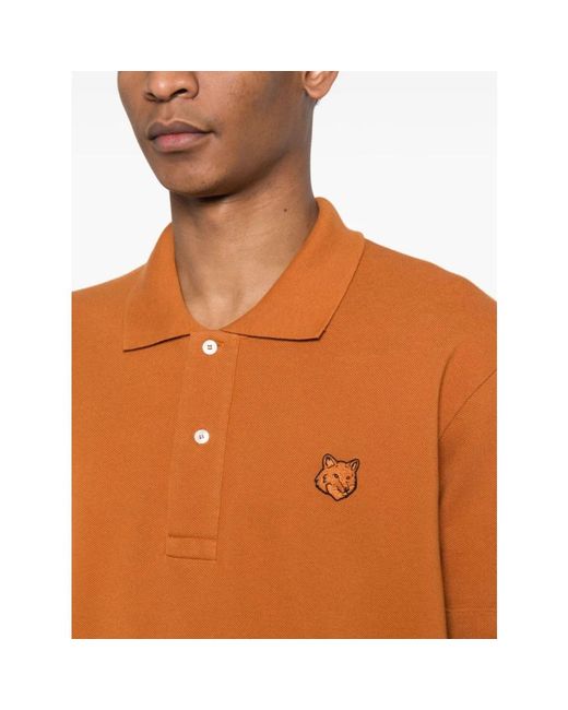 Maison Kitsuné Orange Polo Shirts for men