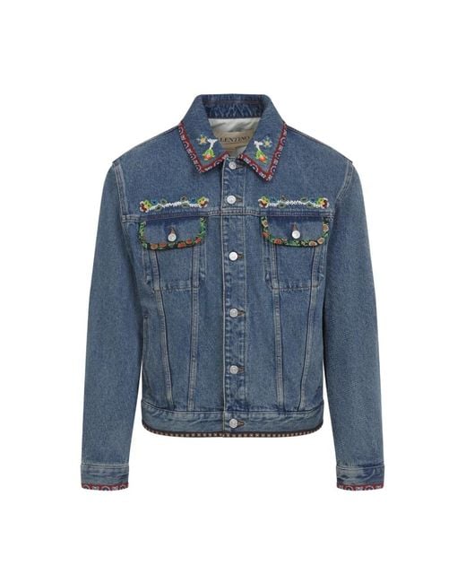 Valentino Blue Denim Jackets for men