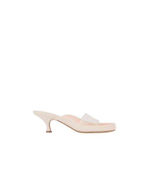 Chloé White Heeled Mules