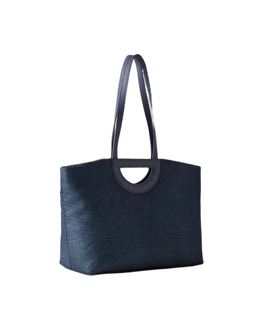 Borbonese Blue Schultertasche Aus Technischem Stoff