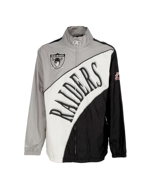 Mitchell & Ness Jassen ,Veelkleurig ,Polyester Retro Windbreaker Met Oakland Raiders Print in het Gray voor heren
