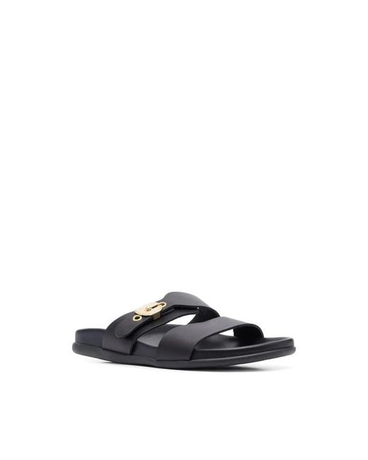 Ancient Greek Sandals Black Sliders