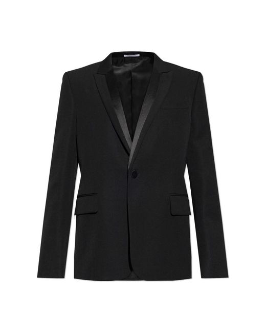 McQueen Jassen ,Zwart ,Wol Wollen Blazer Met Zijden Revers in het Black voor heren