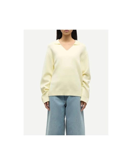 Samsøe & Samsøe Yellow V-Neck Knitwear
