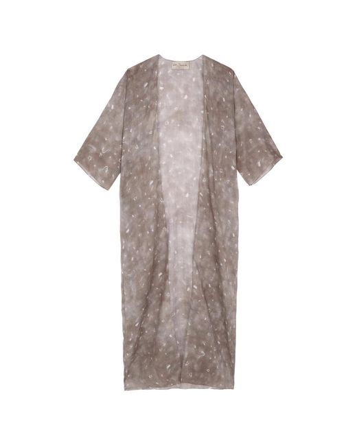 Cortana Natural Lange Ramie-Jacke Ayaz Print