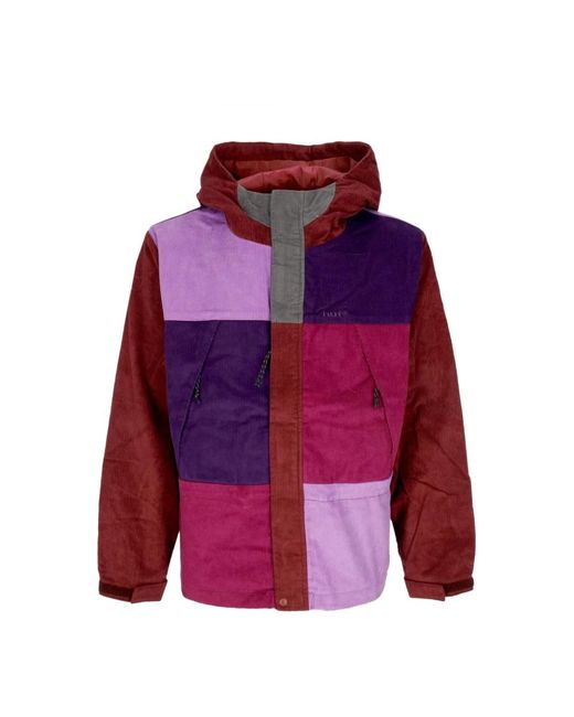 Huf Jassen ,Veelkleurig ,Katoen Fluwelen Mountain Jacket Met Ritssluiting in het Purple voor heren