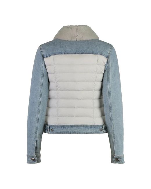 Giacca imbottita con cappuccio di Moorer in Blue