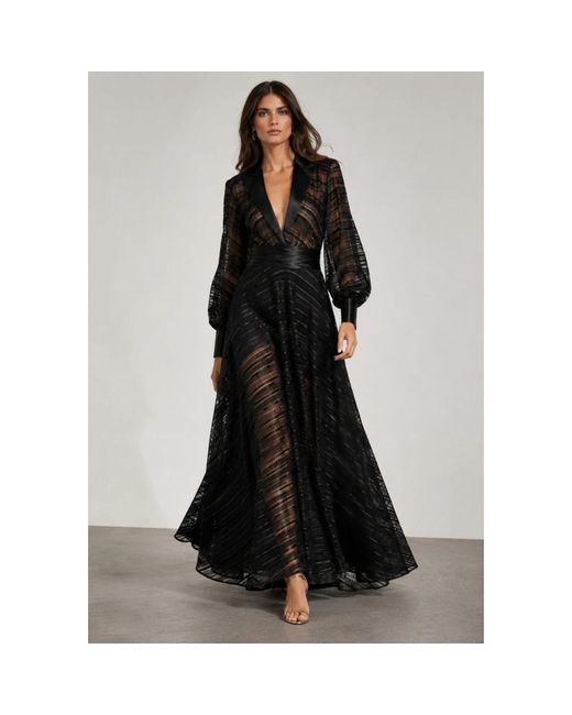 Babylon Black Langes Kleid Mit Spitze-Effekt