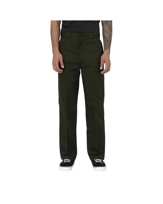 Dickies Green Straight Trousers for men