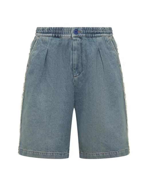 Marcelo Burlon Blue Denim Shorts for men