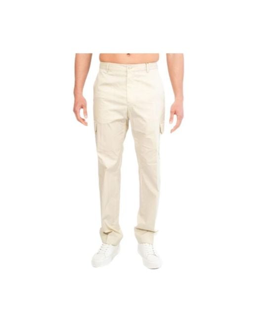 Calvin Klein Broeken ,Katoen Crinkle Tech Cotton Cargo Broek in het Natural voor heren