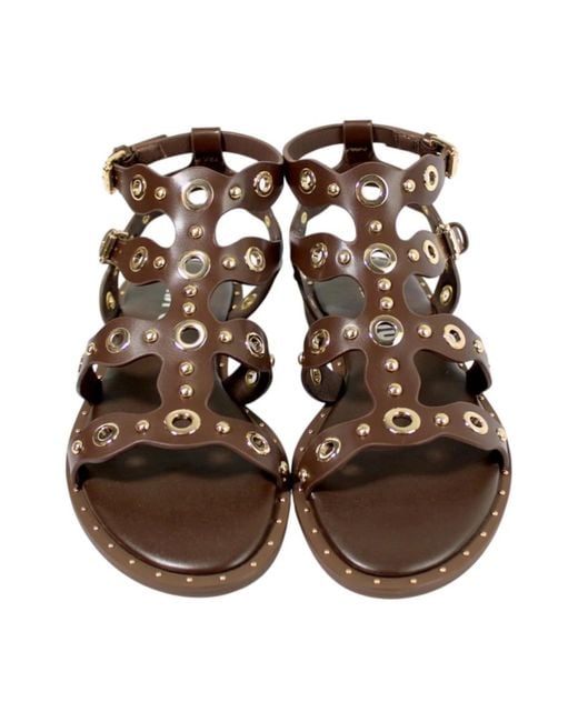 Bibi Lou Brown Flat Sandals