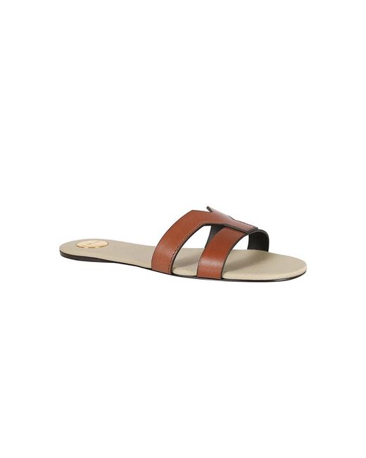 Saint Laurent Brown Sliders