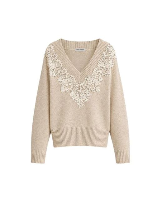 Alberta Ferretti Natural Cashmere Knitwear
