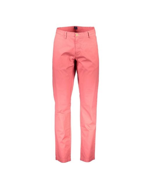 Gant Red Straight Trousers for men