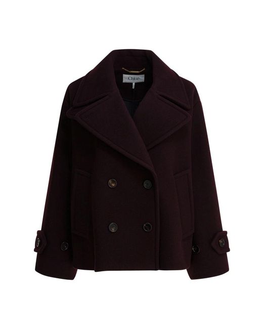 Chloé Black Double-Breasted Coats