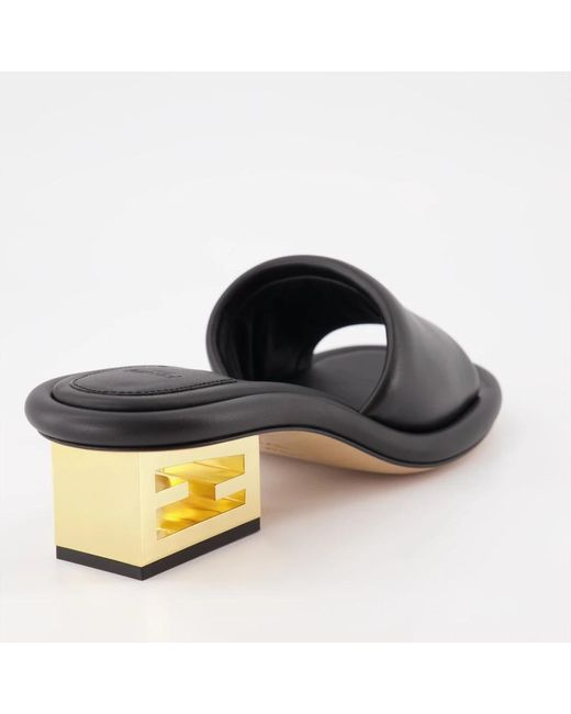Fendi Black Slip-on baguette sandalen