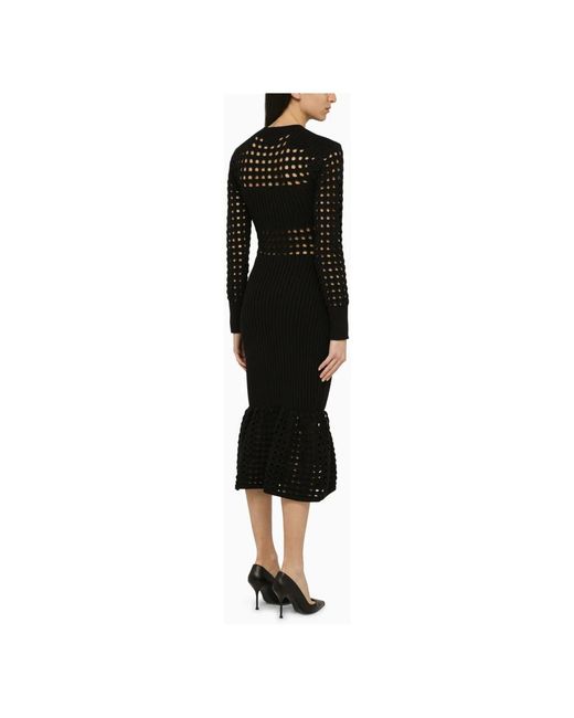 McQueen Black Midi Dresses