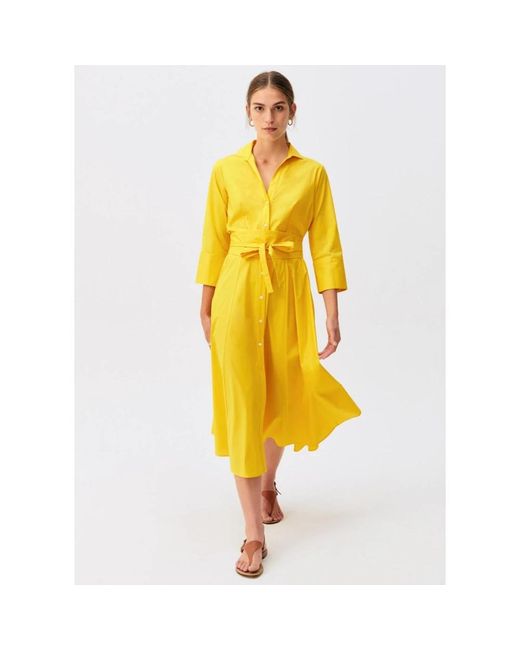 ROSSO35 Yellow Shirt Dresses